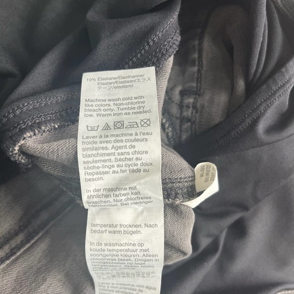 Madewell Over the Belly Distressed Raw Hem Black Sea Skinny Maternity Jean sz 30 - Picture 10 of 15